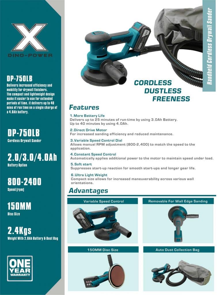 DP-750LB CORDLESS HANDHELD DRYWALL SANDER- BROCHURE